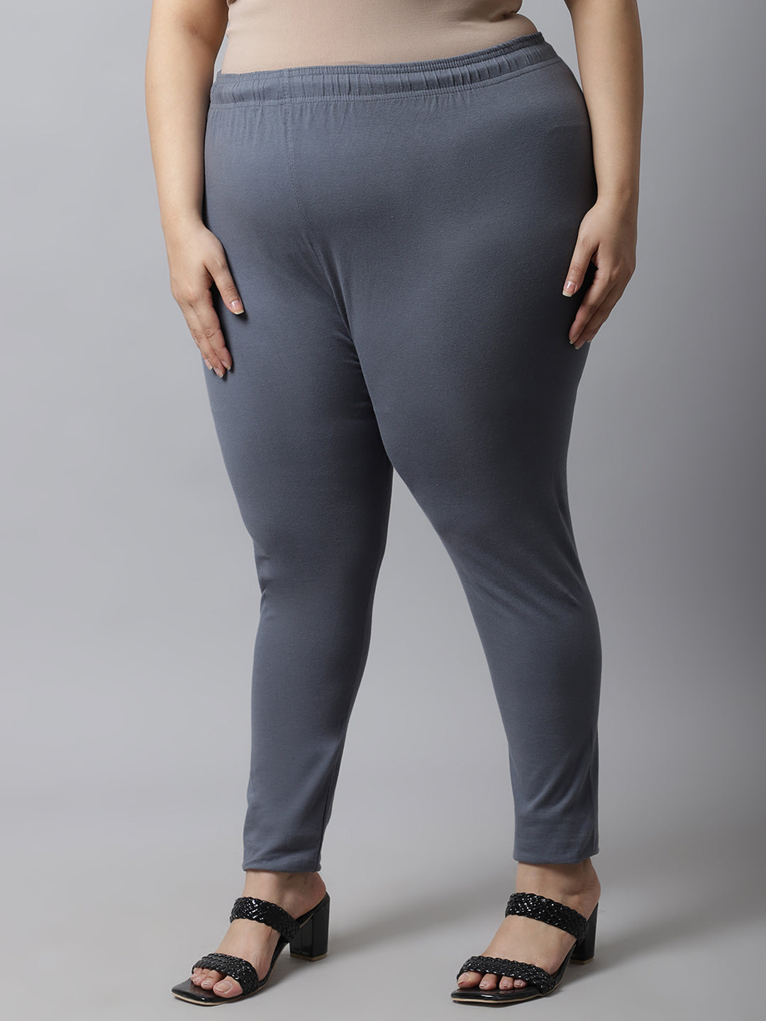Dark Grey Ankle Length Plus Legging
