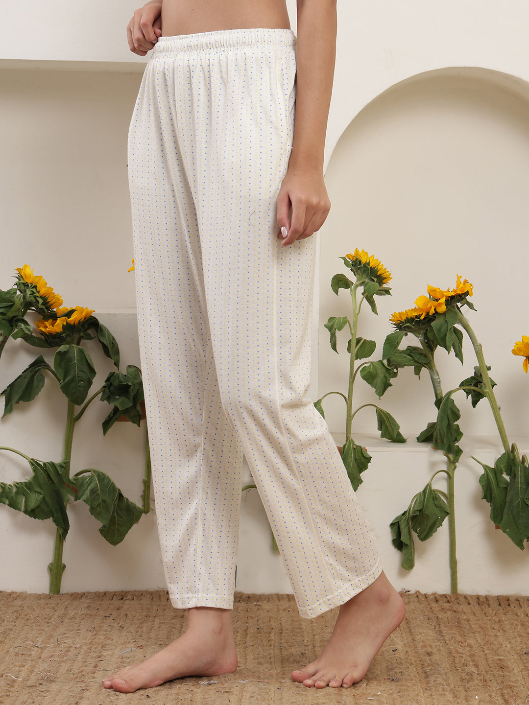 Tint Polka Dot Printed Cotton Lounge Pant