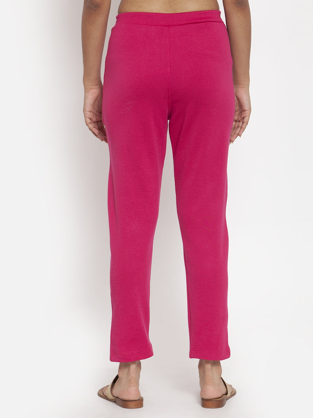 Dark Pink Woolen Pocket Pant