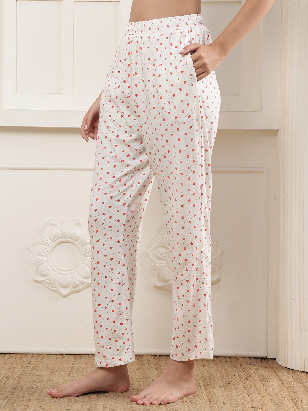 Mini Strawberry  Printed Cotton Lounge Pant