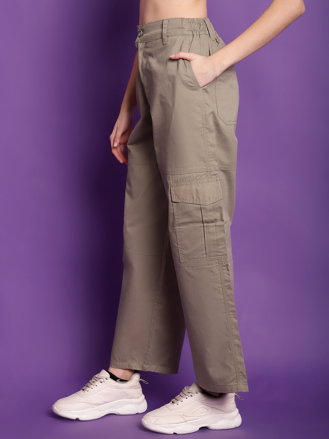 Grey High-Rise Utility Cargos