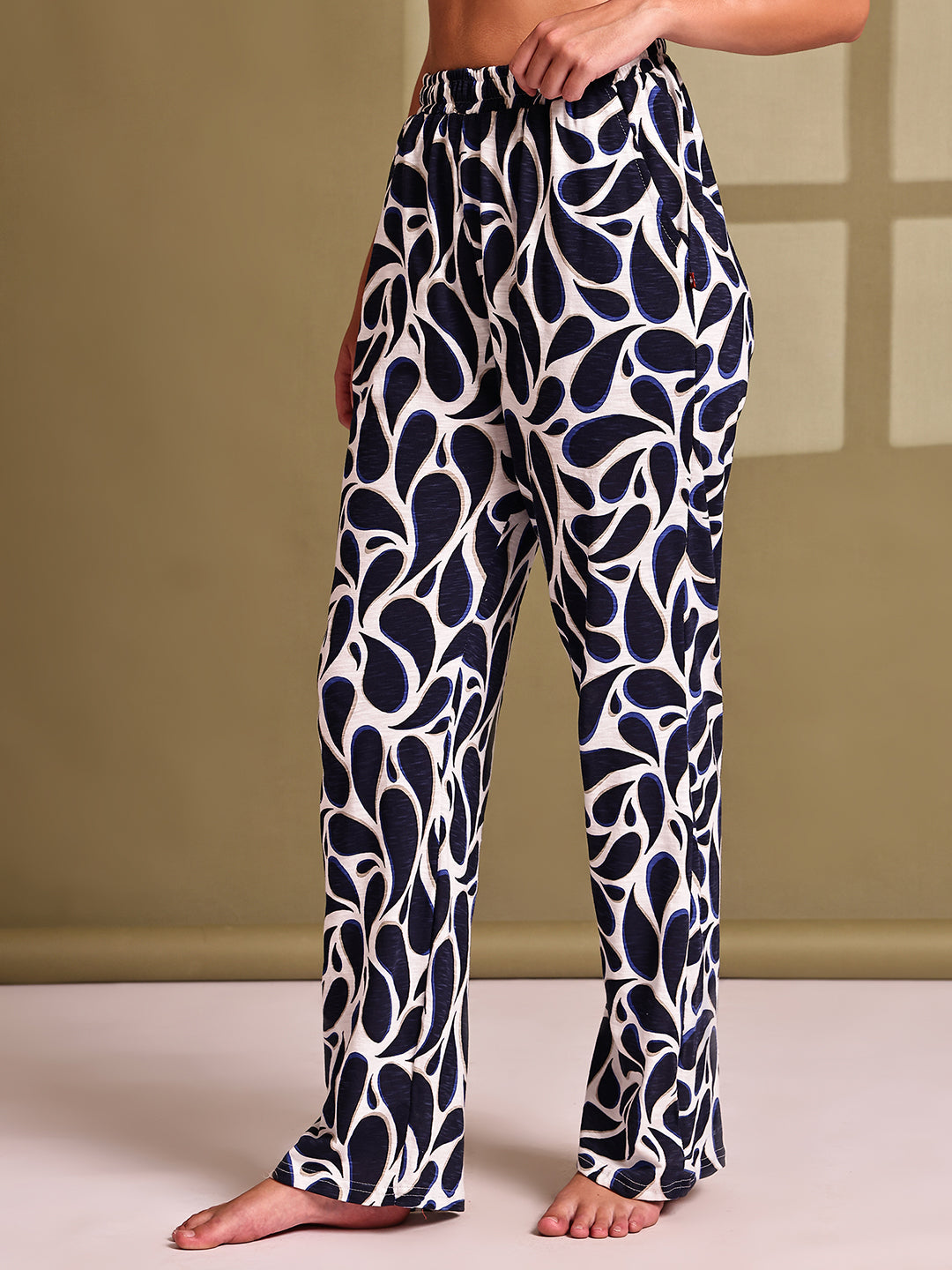 Navy Drop Cotton Hosiery Lounge Pant