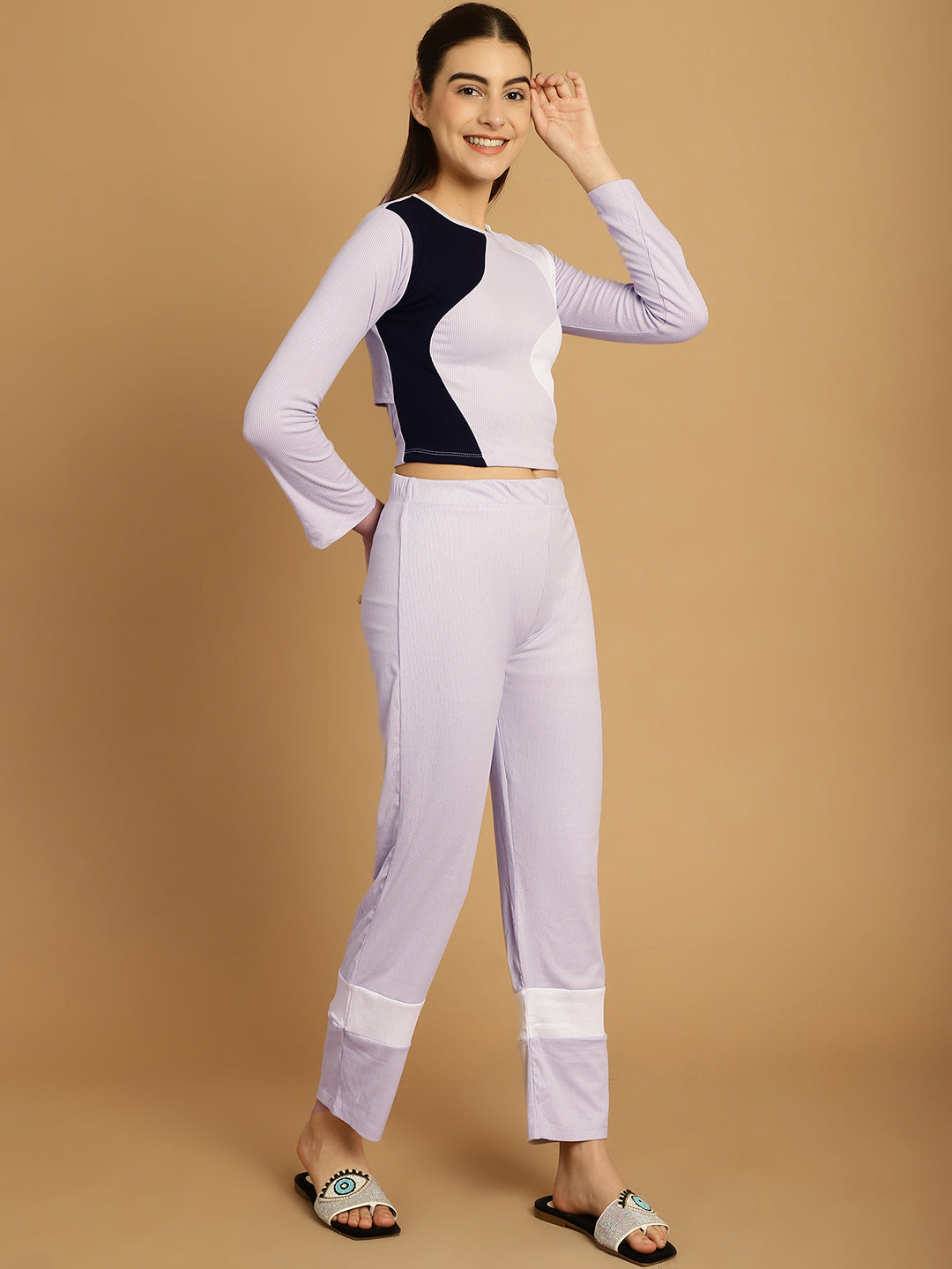 Lavender Colorblocked Co-Ord Set