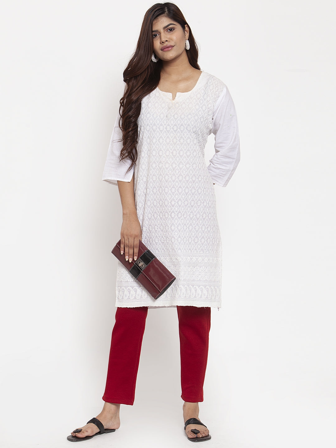 Maroon Woolen Pocket Pant