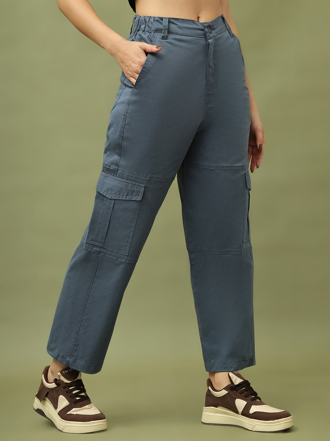 Airforce Blue High-Rise Utility Cargo