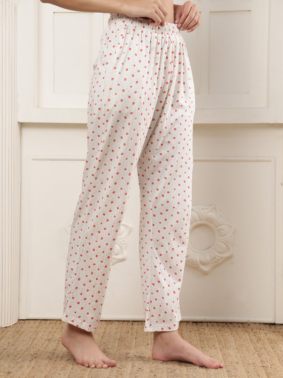 Mini Strawberry  Printed Cotton Lounge Pant