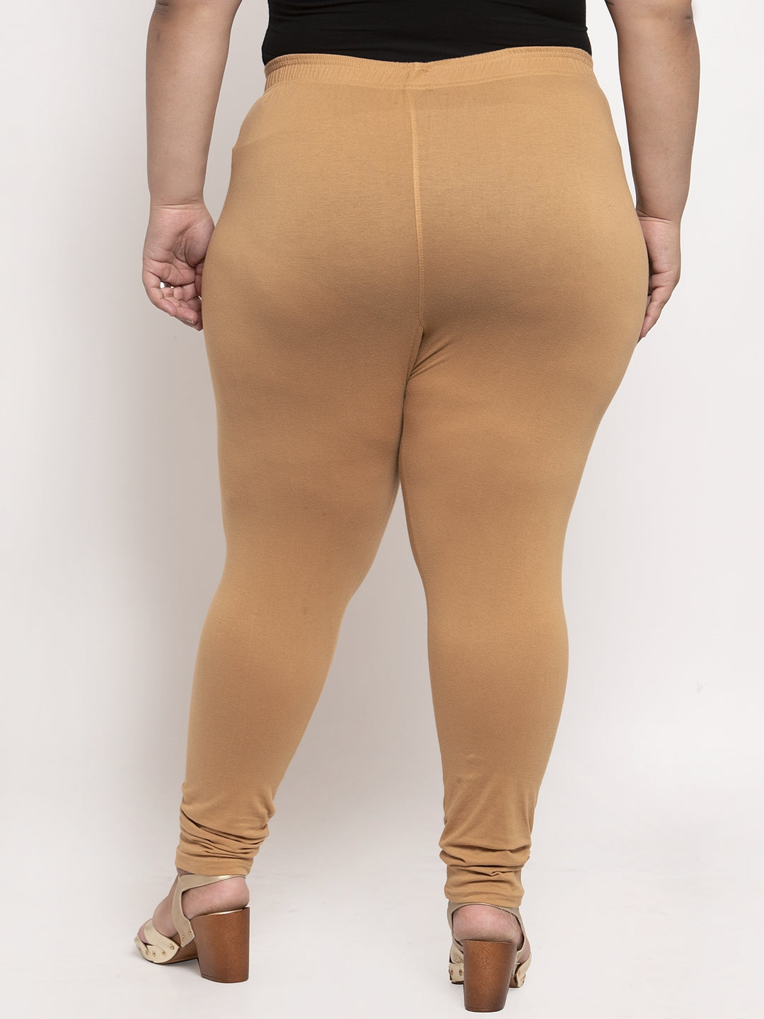 Dark Beige Ankle Length Plus Legging