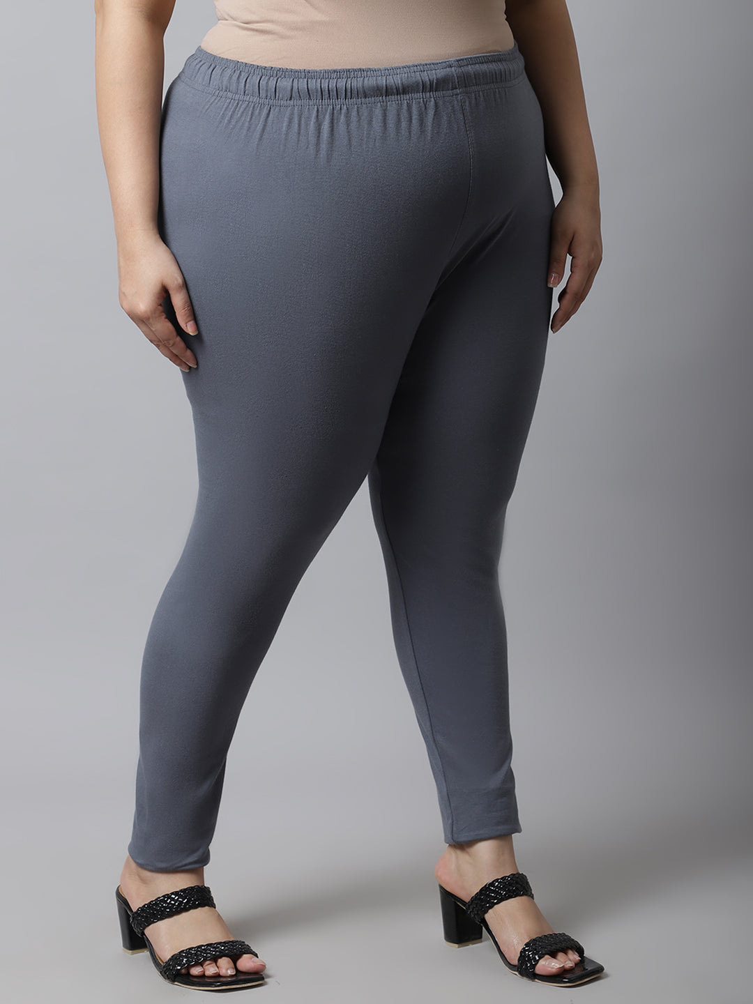 Dark Grey Ankle Length Plus Legging