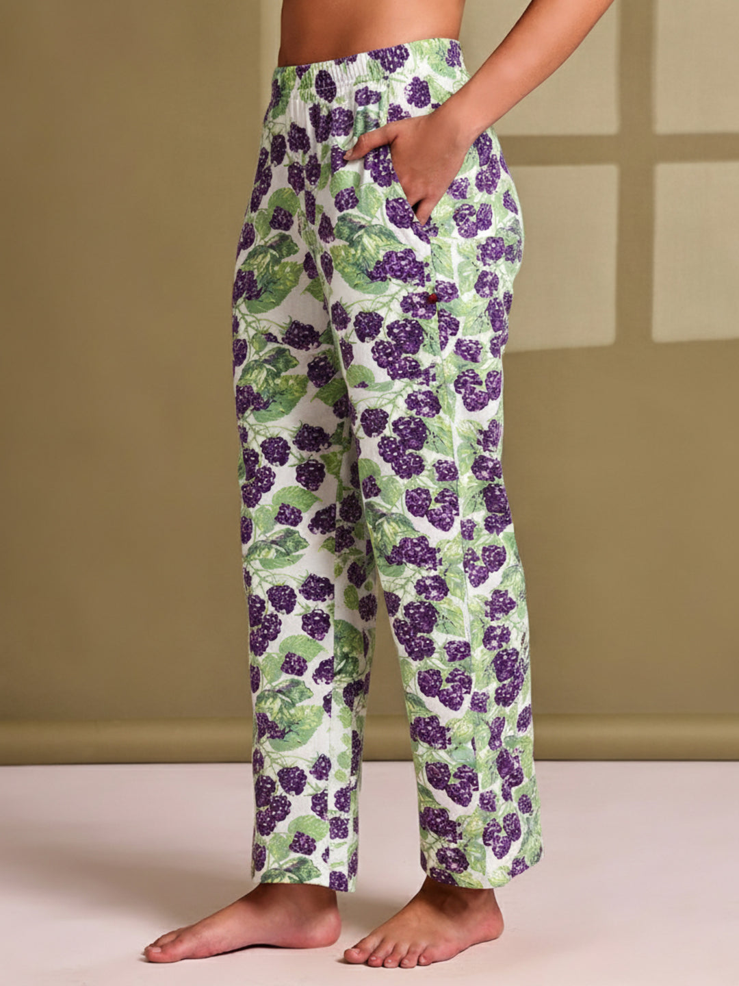 Green Grapes Cotton Hosiery Lounge Pant