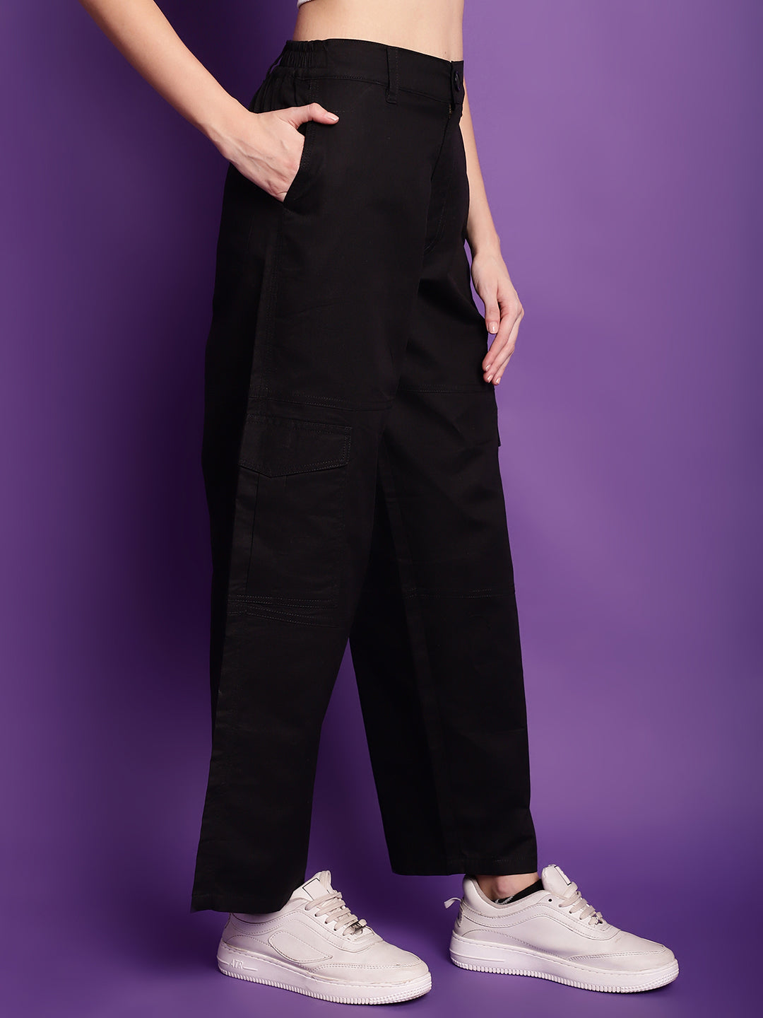 Black High-Rise Utility Cargos