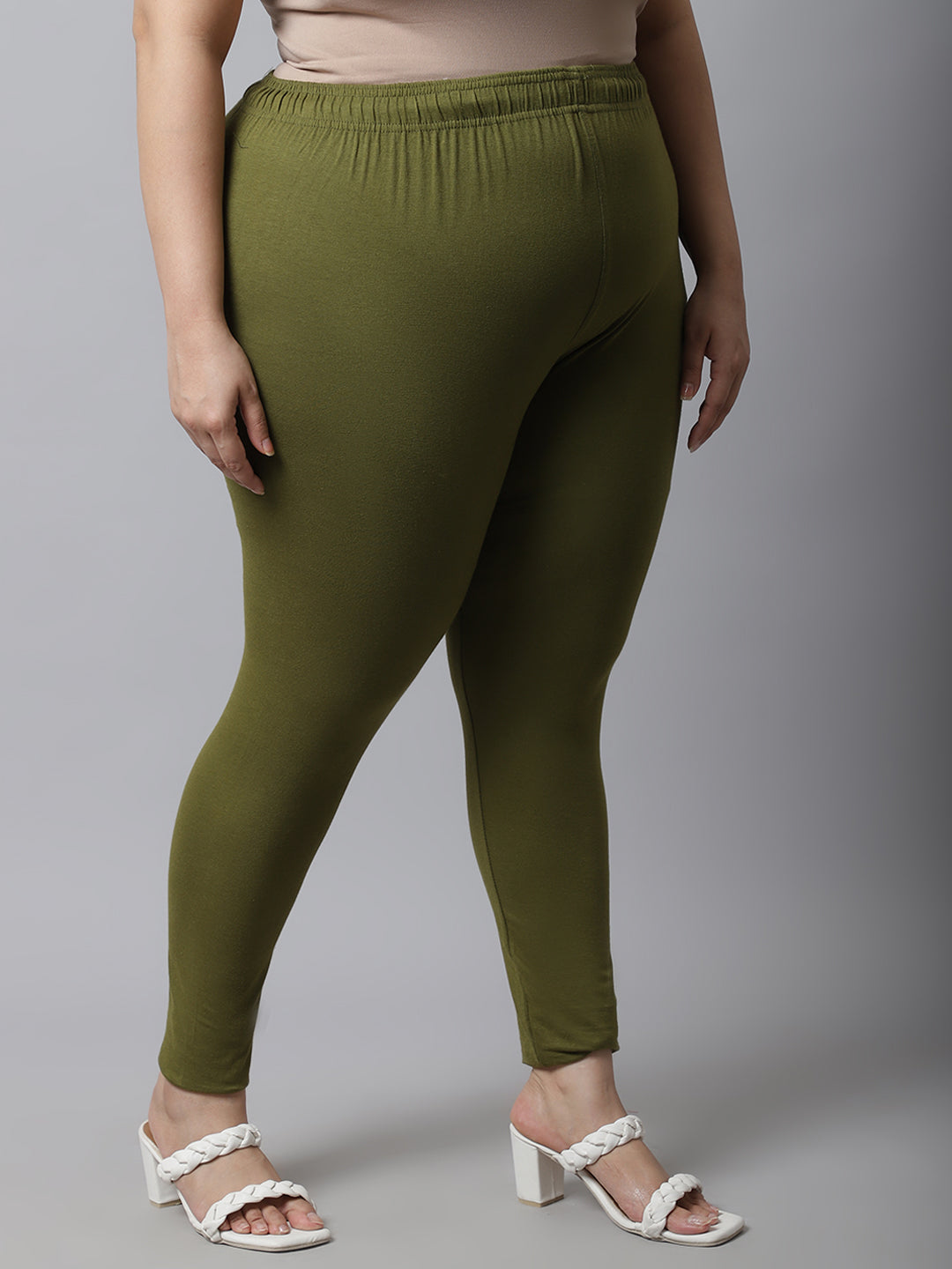 Olive Ankle Length Plus Legging