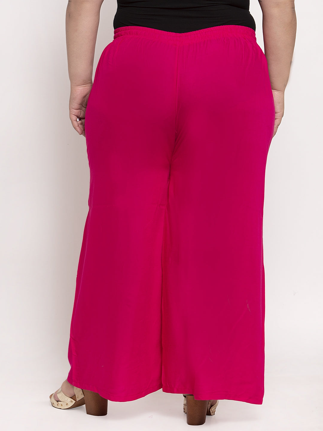 Dark Pink Rayon Plus Palazzo