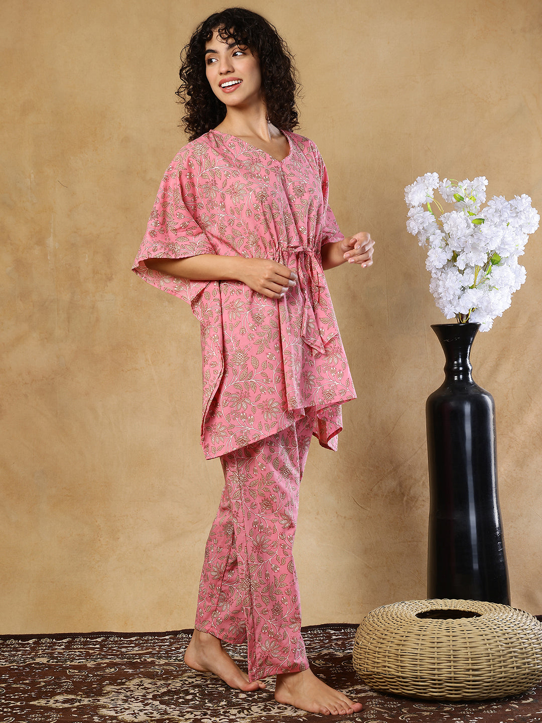 Gulabi Night Cotton Kaftan Set