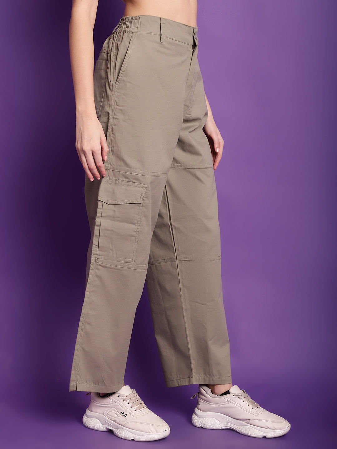 Grey High-Rise Utility Cargos