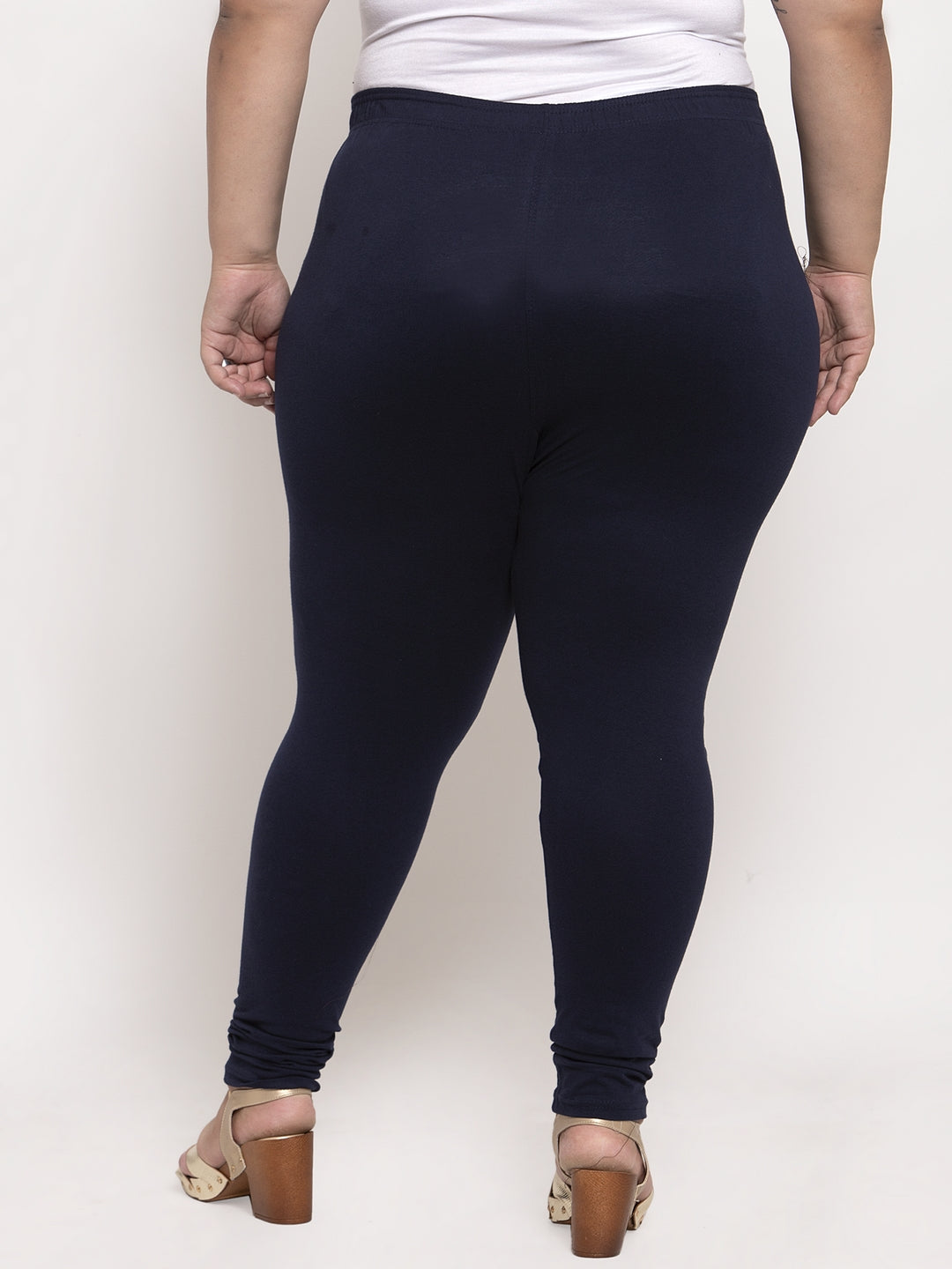 Navy Blue Ankle Length Plus Legging