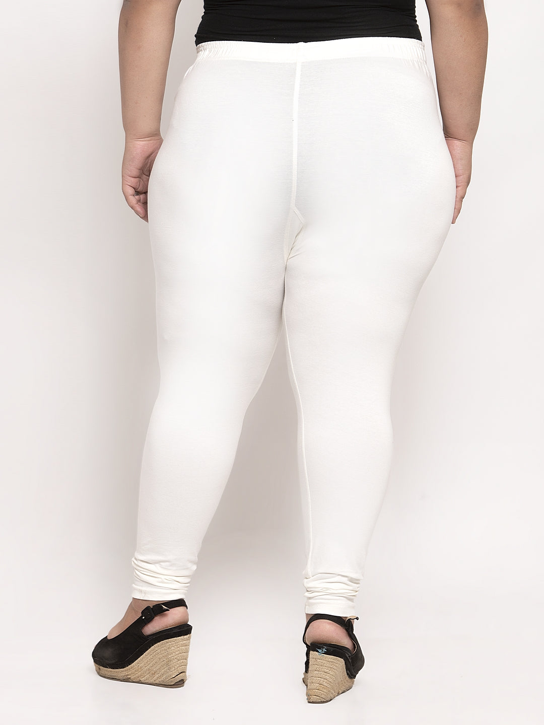 Off White Ankle Length Plus Legging