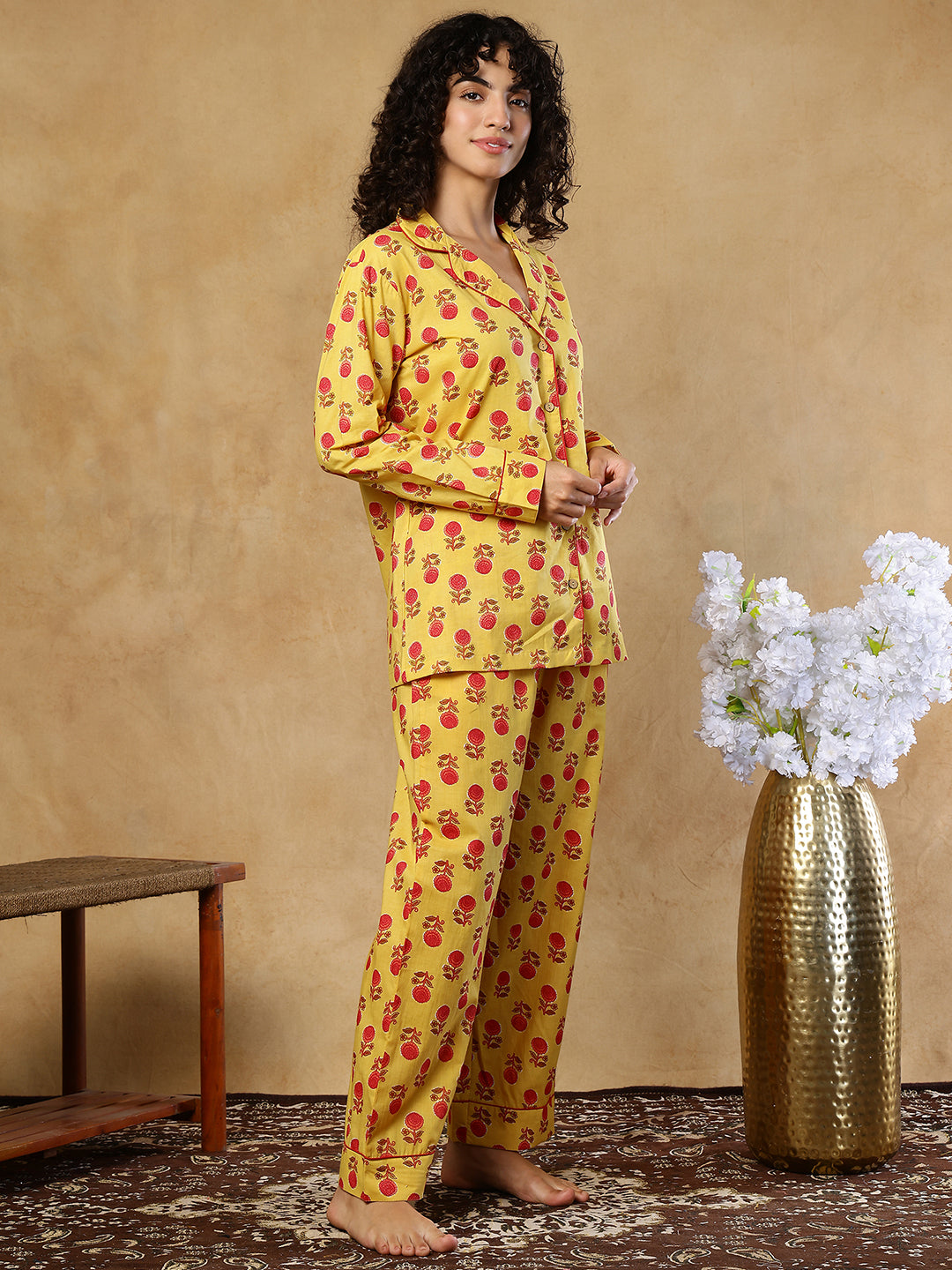 Jahana Booti Collar Night Suit