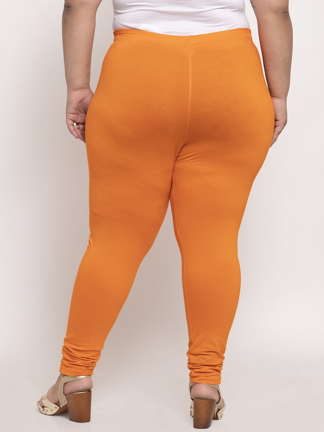 Orange Ankle Length Plus Legging