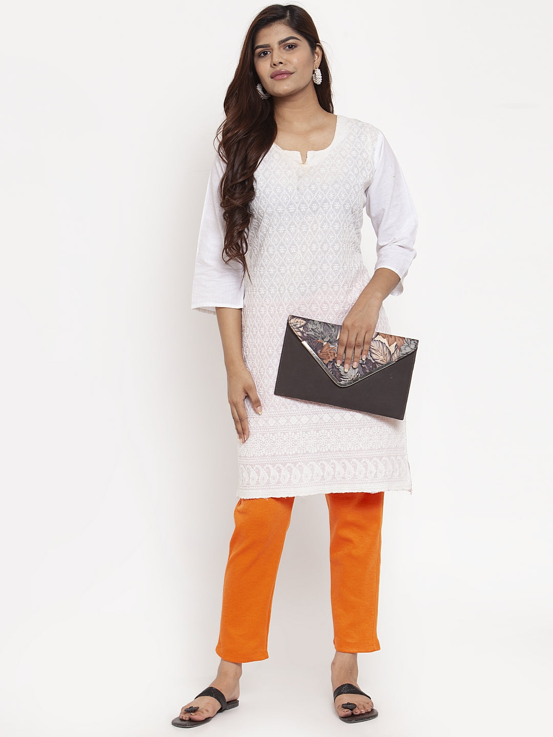 Orange Woolen Pocket Pant