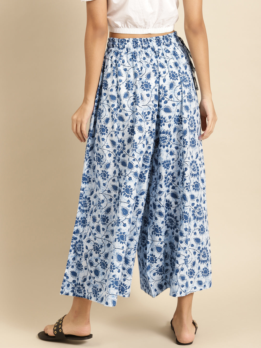 White Jaal Cotton Kali Palazzo