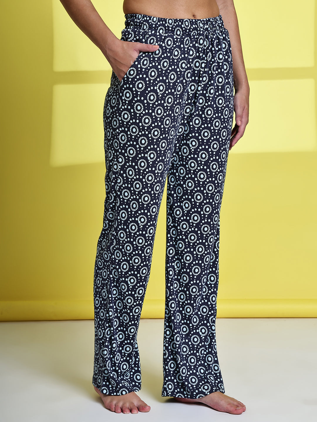 Nevy Polka Cotton Hosiery Lounge Pant