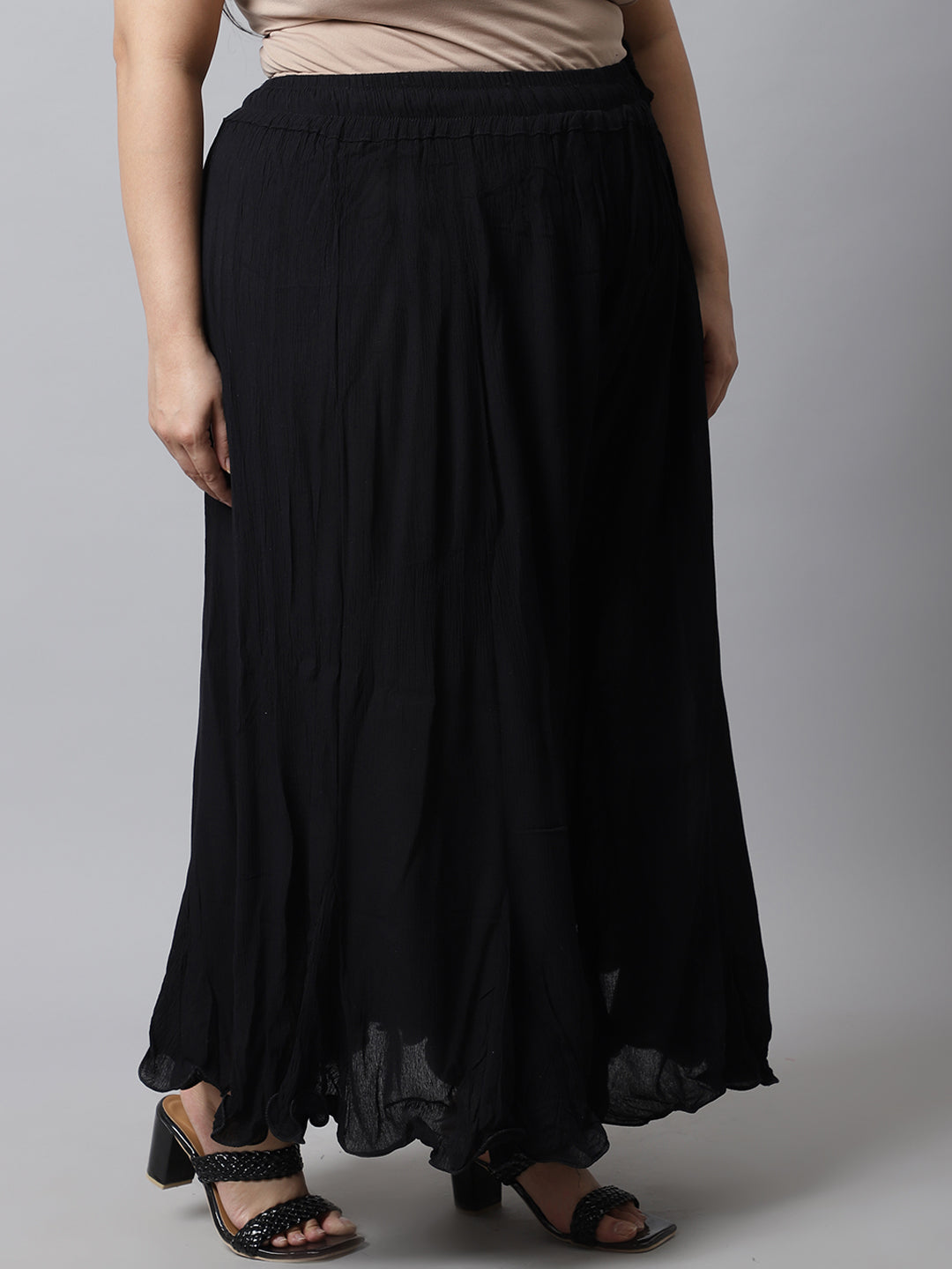 Black Crush Flared Plus Palazzo