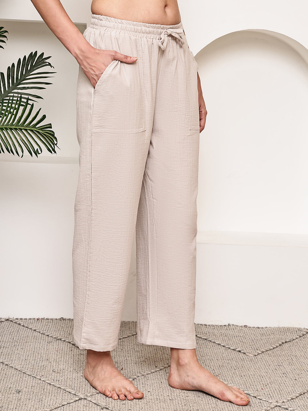 Light Fawn Double Cloth Lounge Pants