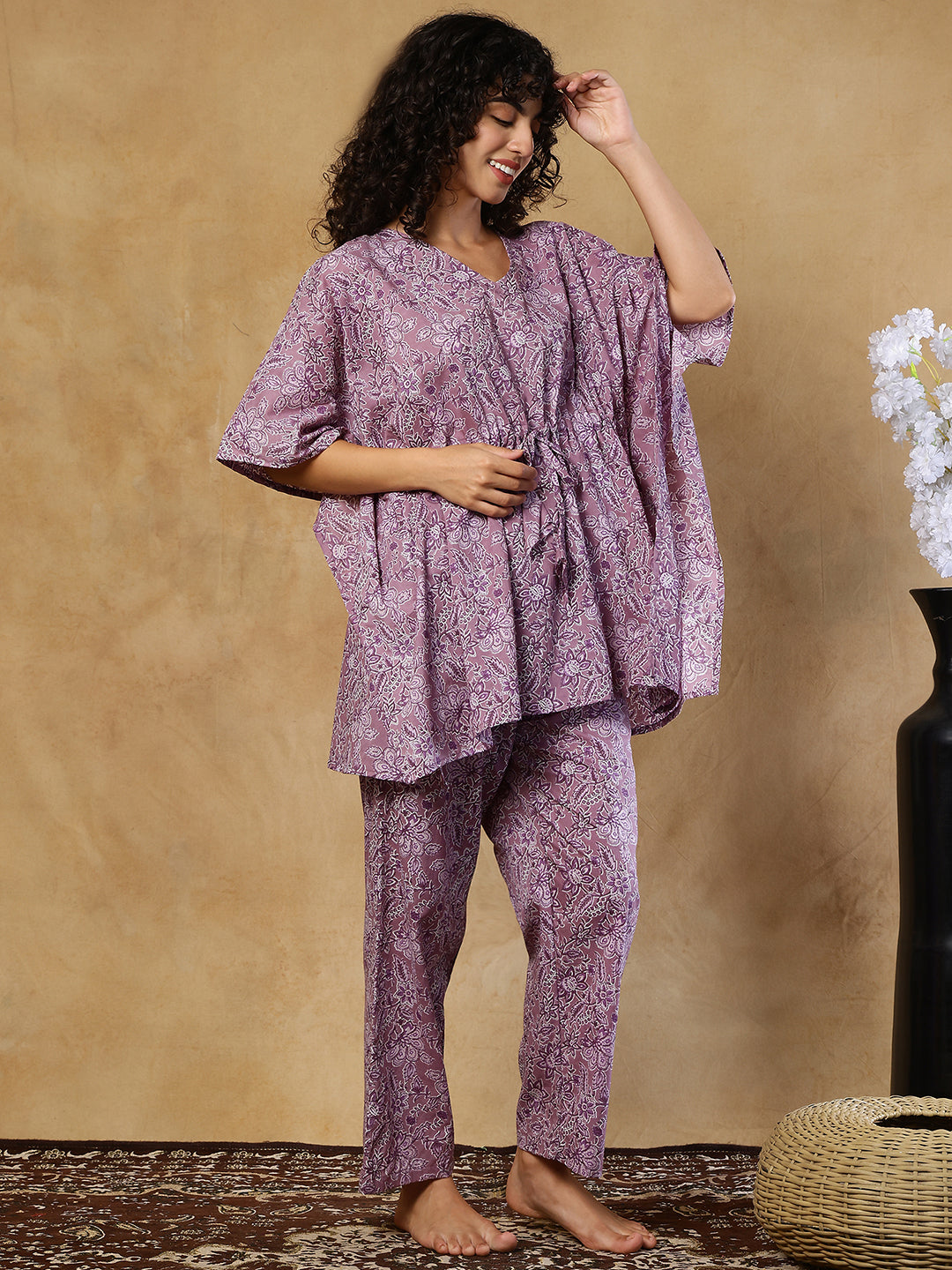 Saira Jaal Cotton Kaftan Set