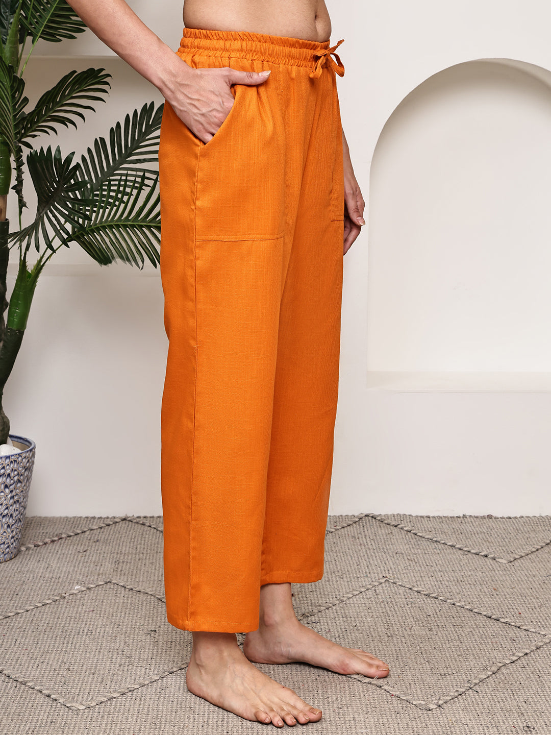 Orange Cotton Lounge Pant