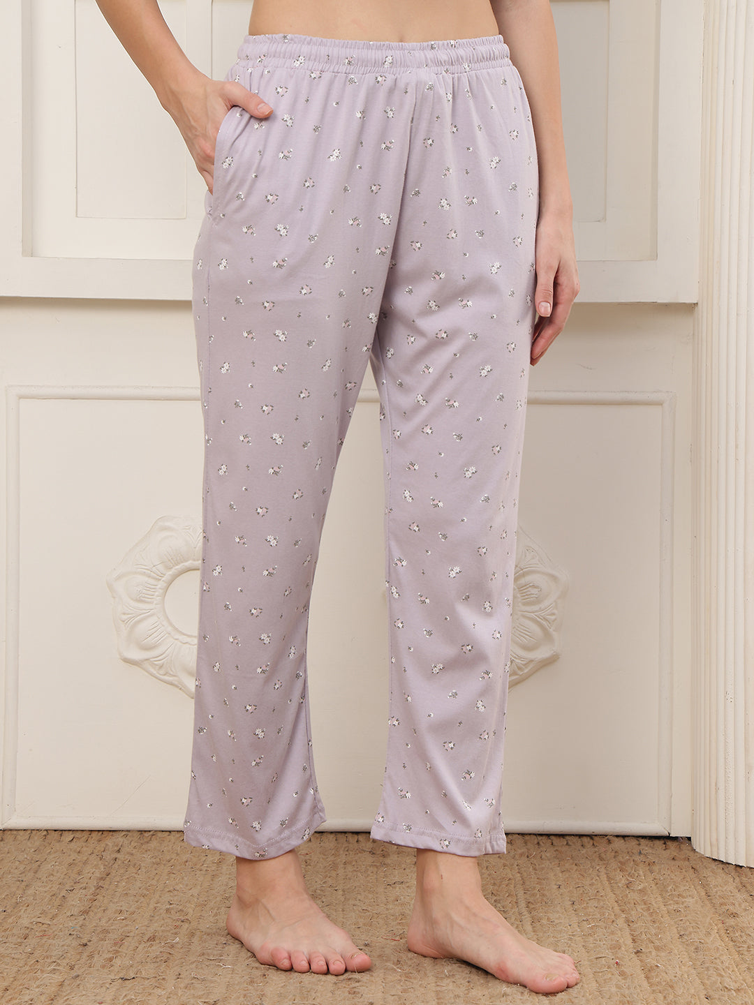 Lilac Jasmine Printed Cotton Lounge Pant