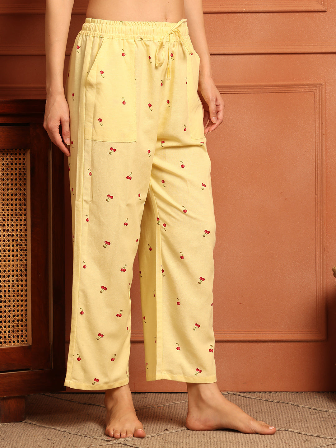 Lemon Cherry Cotton Lounge Pant