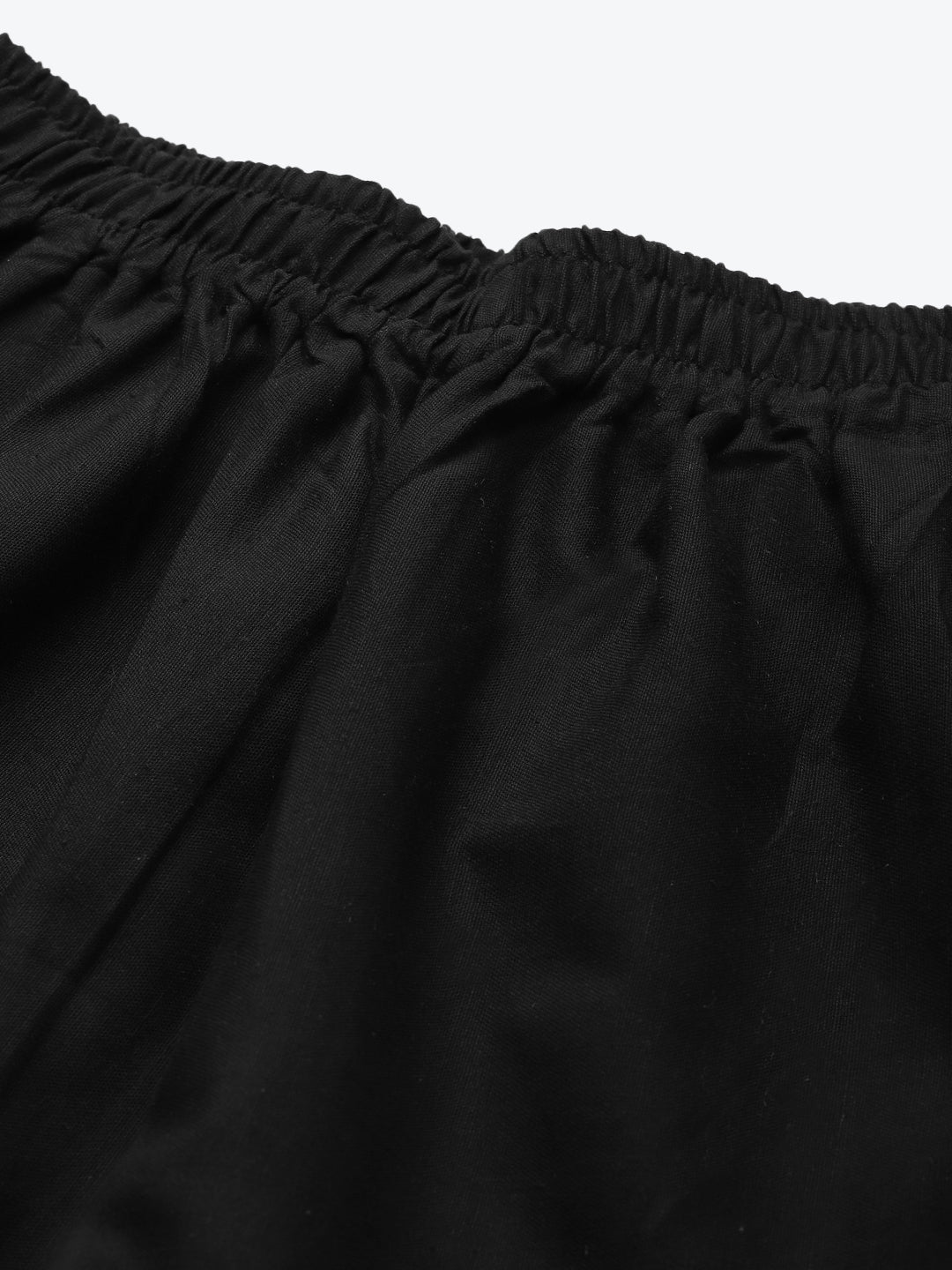 Black Crotchet Lace Cotton Flax Palazzo