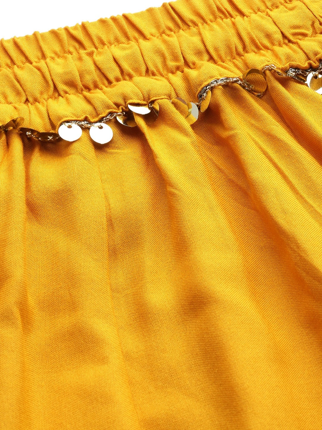 Mustard rayon double flared palazzo