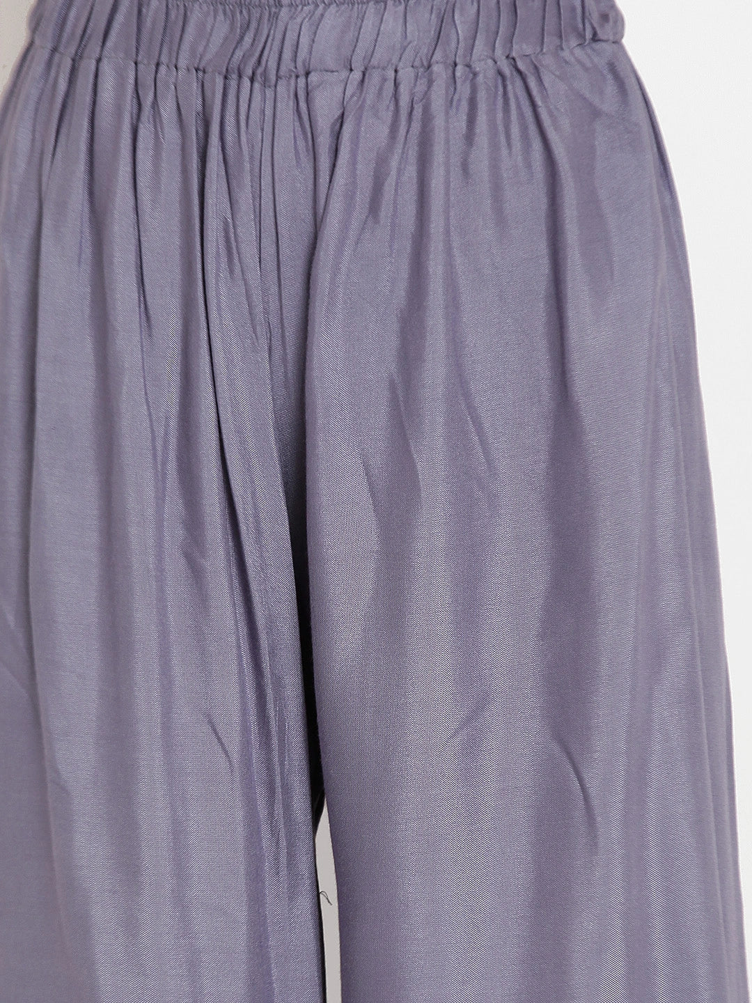 Dark Grey Solid Rayon Palazzo