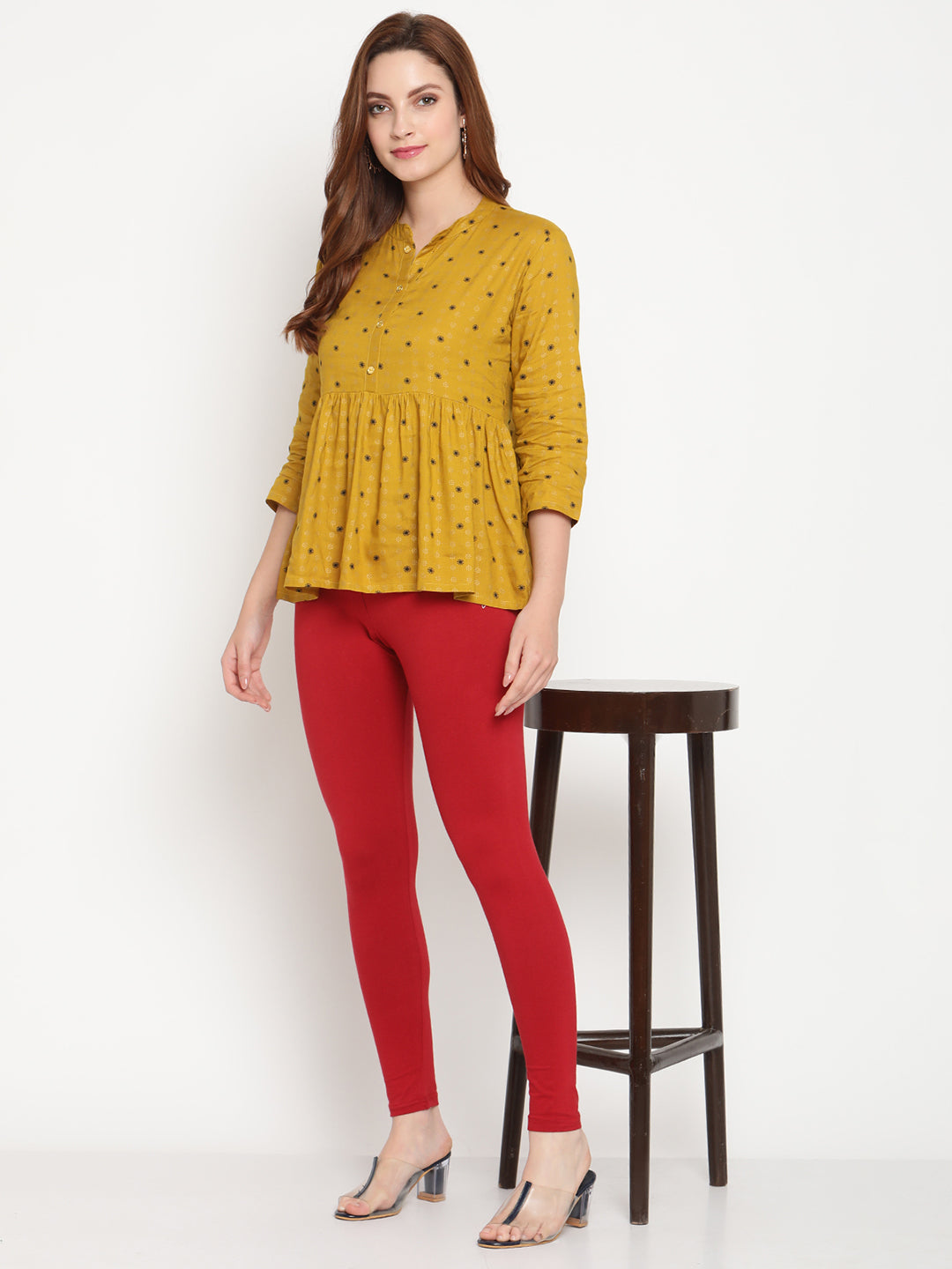 Maroon ankle length legging