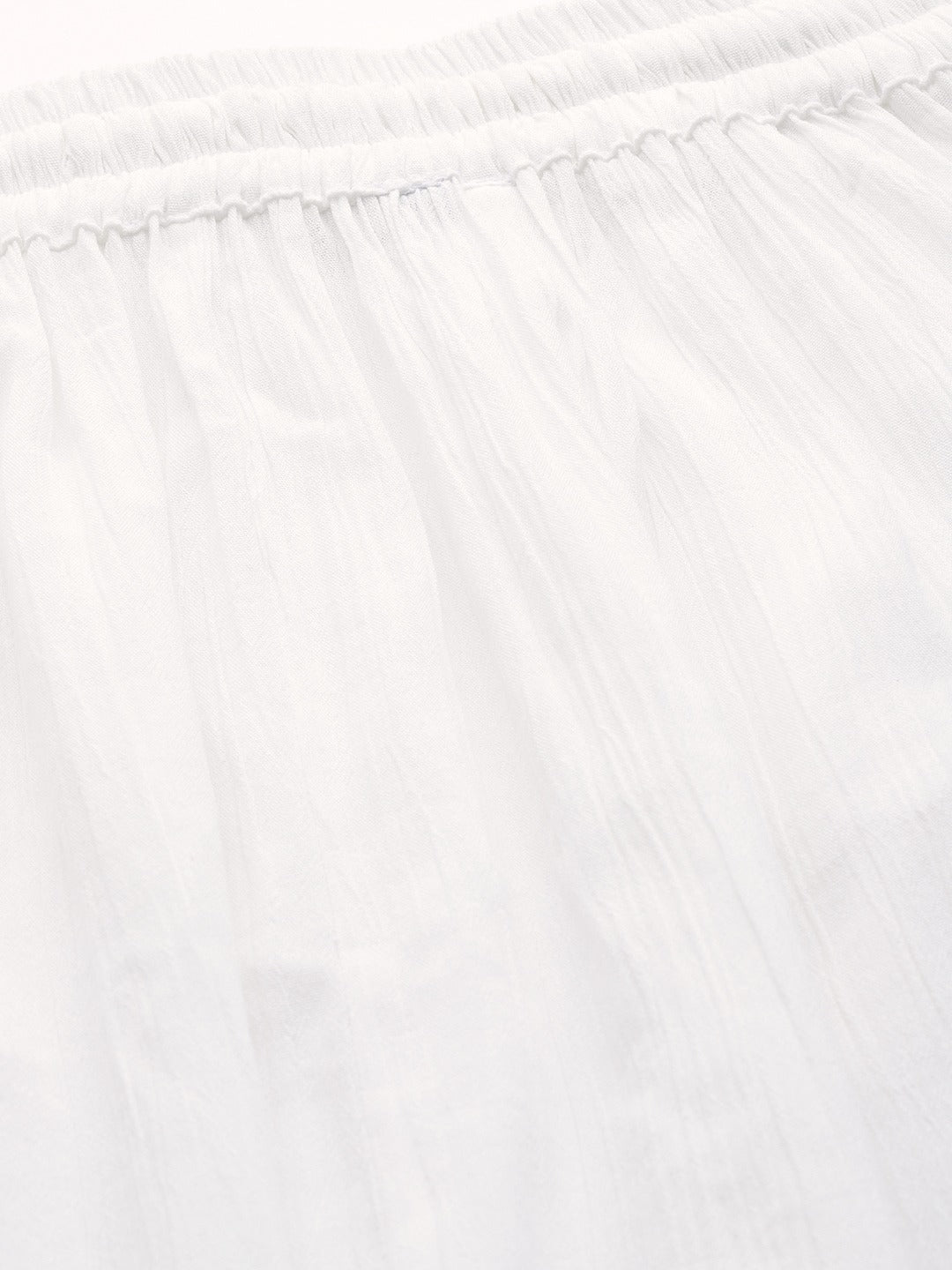 White rayon crushed flared palazzo