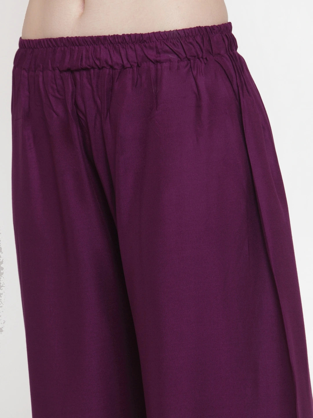 Purple Solid Rayon Palazzo