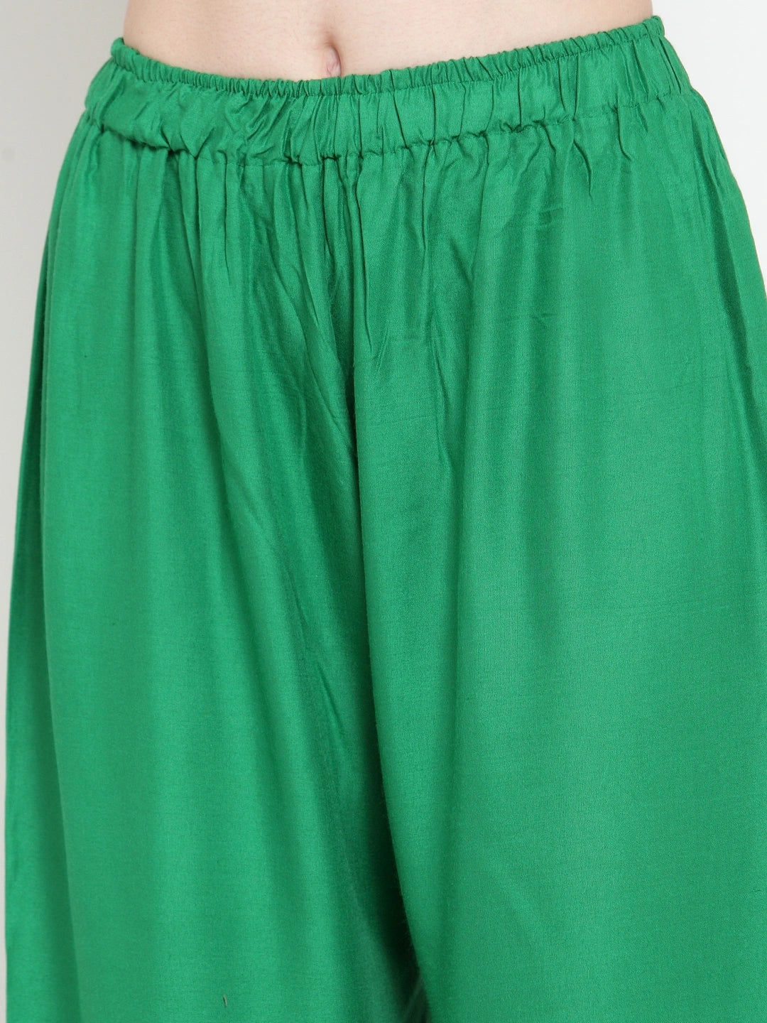 Forest Green Solid Rayon Palazzo