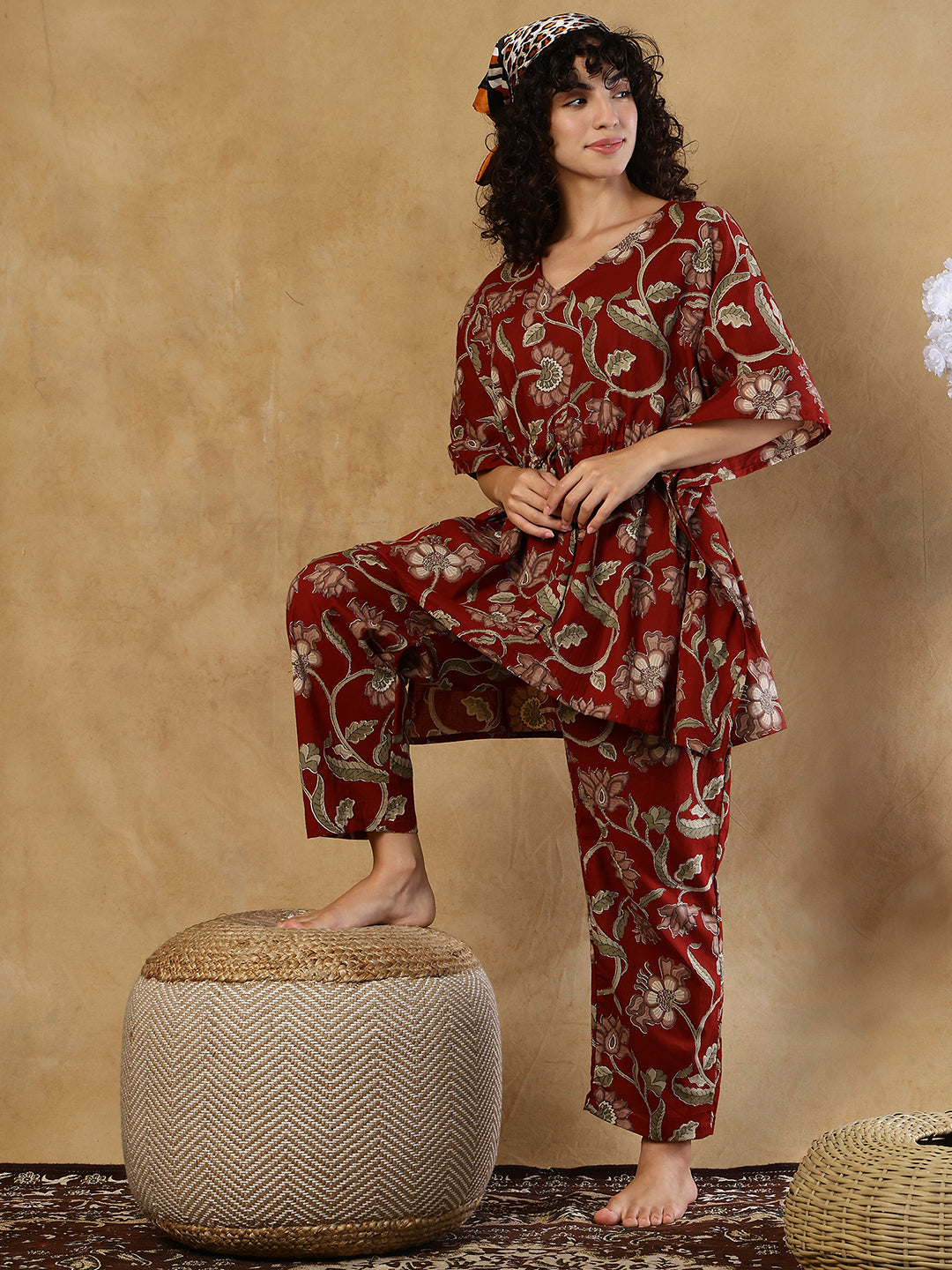 Nakhre Jaal Cotton Kaftan Set