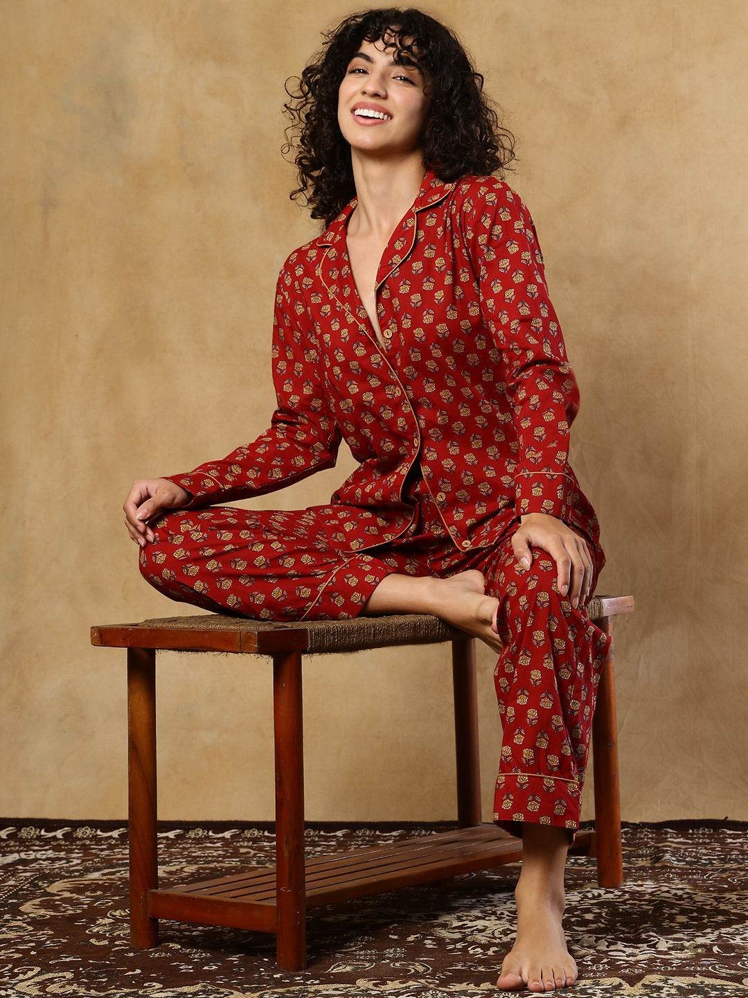 Falak Booti Collar Night Suit