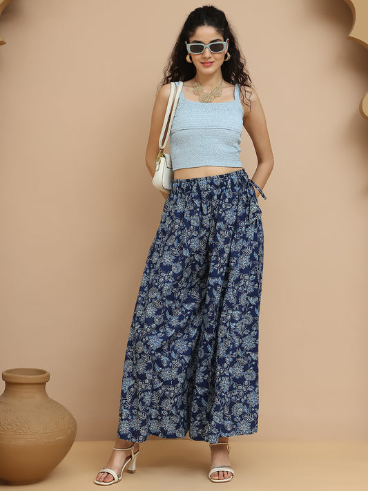 Nazm Kali Cotton Indigo Palazzo