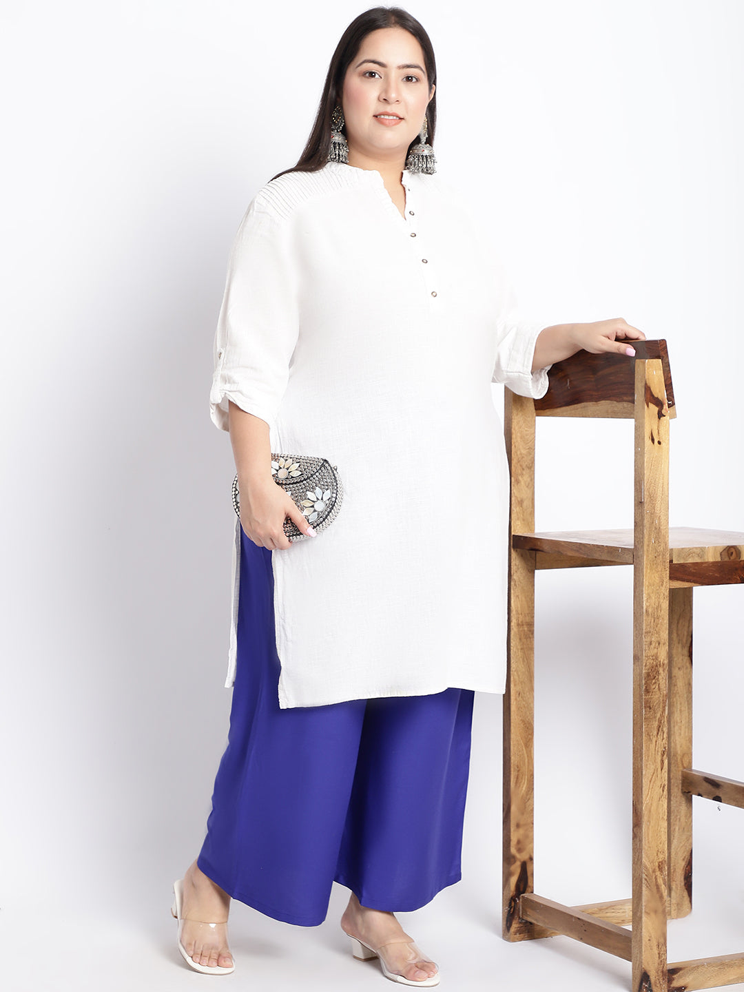 Royal Blue Rayon Plus Palazzo