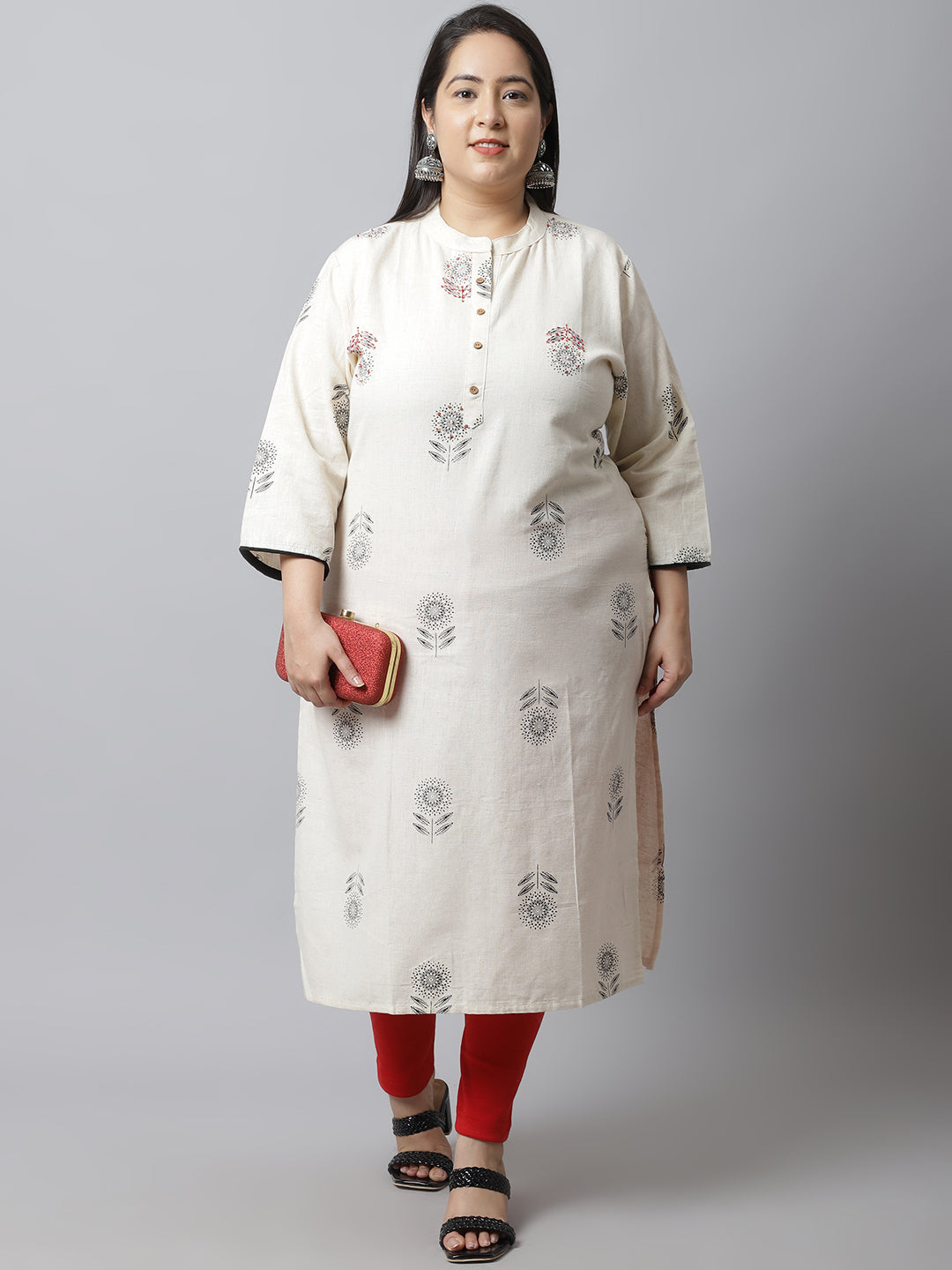Red Woolen Ankle-Length Plus Legging