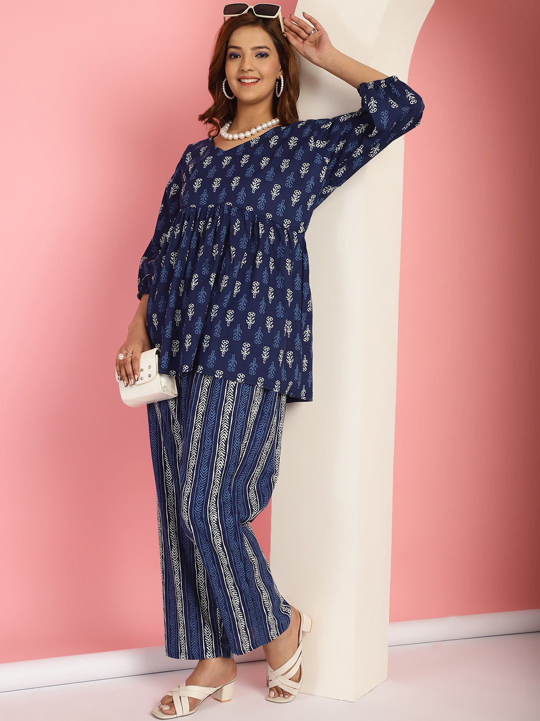 Indigo Phool Co-Ord Set