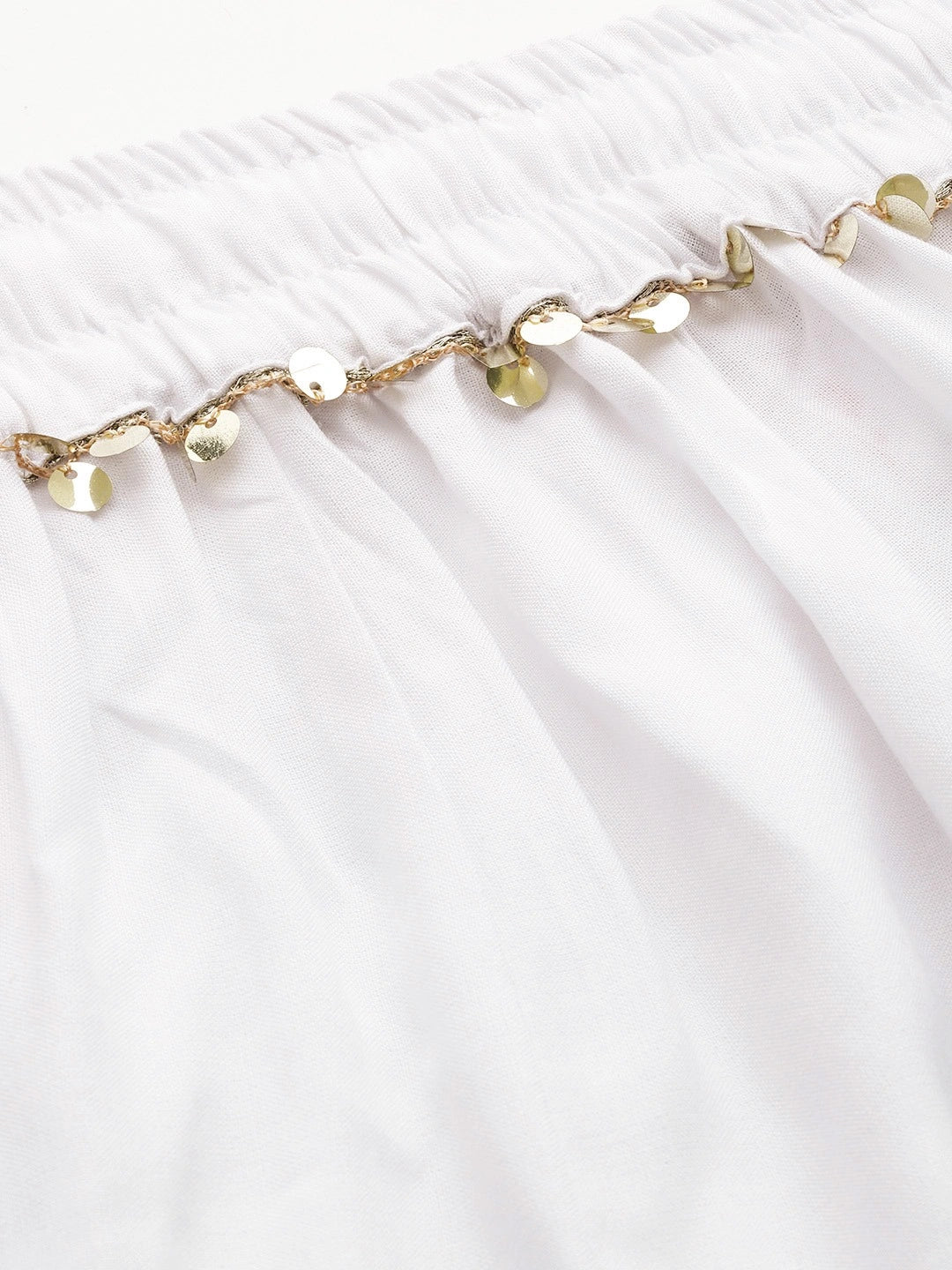 White rayon double flared palazzo