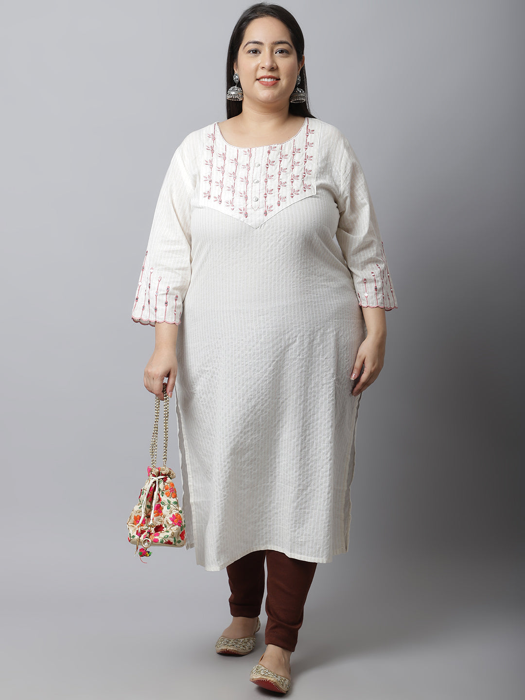 Brown Woolen Ankle-Length Plus Legging