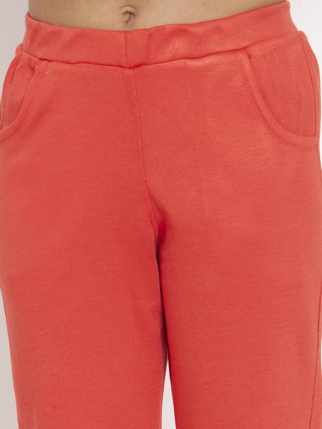 Coral Pink Woolen Pocket Pant