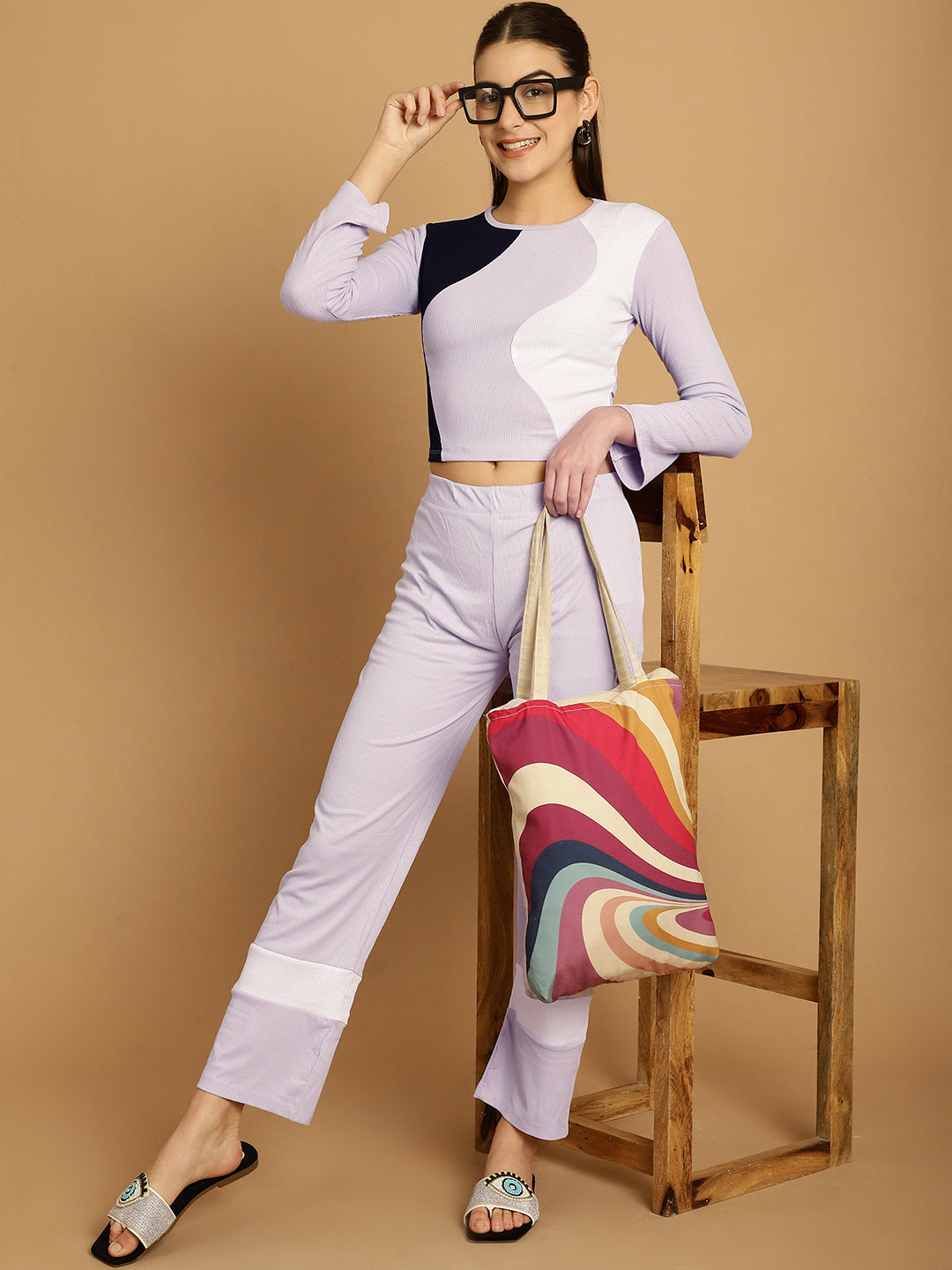 Lavender Colorblocked Co-Ord Set