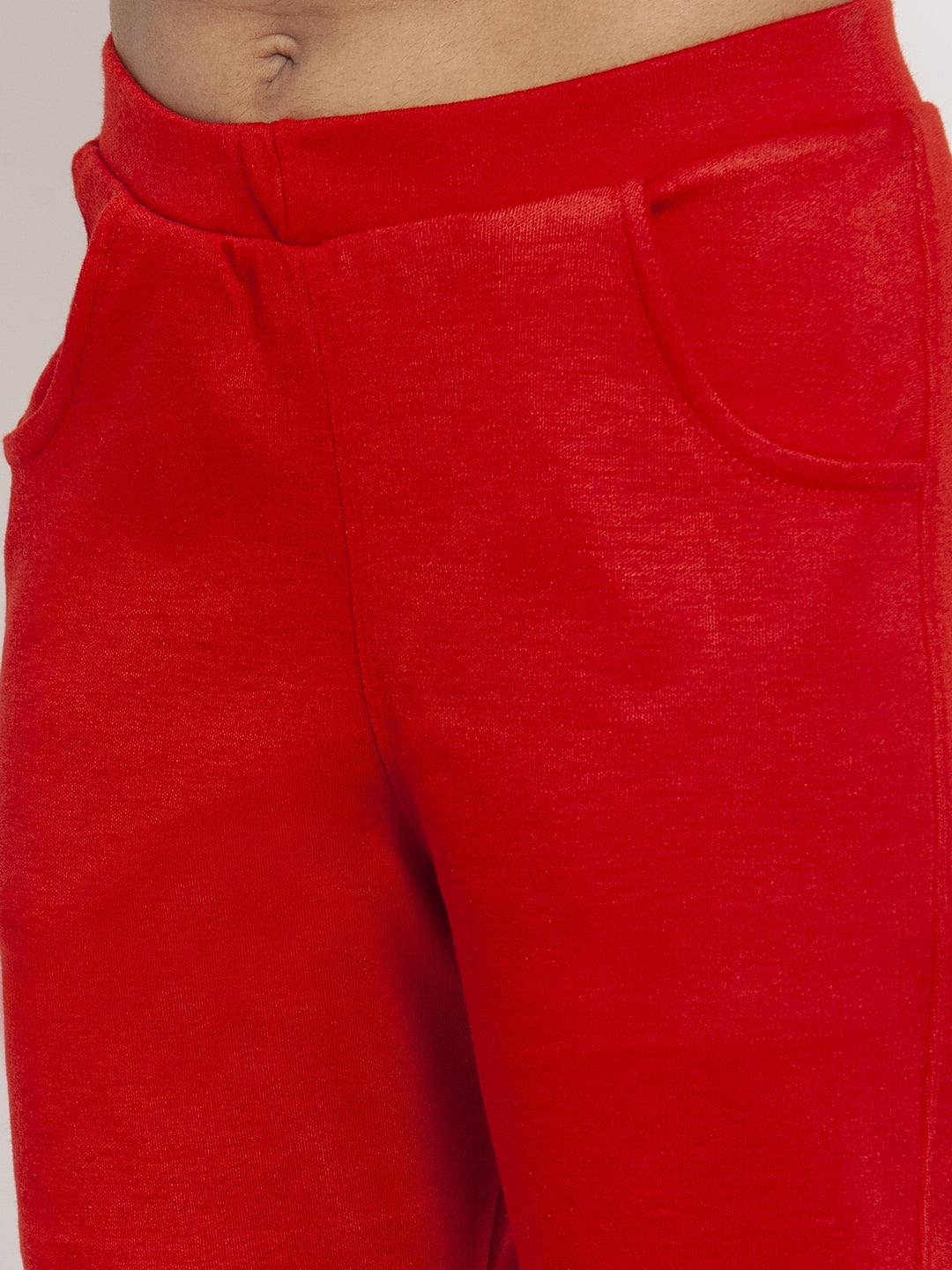 Red Woolen Pocket Pant