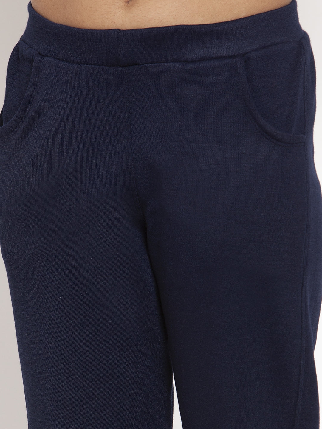 Navy Blue Woolen Pocket Pant